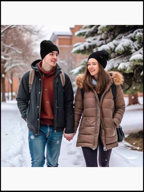 3 Pack Satin Lined Beanie Hats for Winter - Soft Warm Knit Cuffed Beanies main image 3